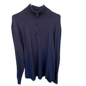 The North Face 1/2 Zip Sweater Mens Large Blue Wool Blend Outdoor Casual